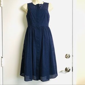 NWT Maison Jules Navy Blue Eyelet Dress